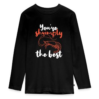 Jeu de mots Manger Crevette Crevette Amants pour les couples - T-shirt manches longues Premium Ado - noir - Devant - AI Model Kid Female (0cm)