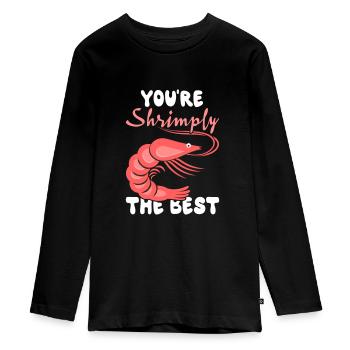 Jeu de mots Manger Crevette Crevette Amants pour les couples - T-shirt manches longues Premium Ado - noir - Devant - AI Model Kid Female (0cm)