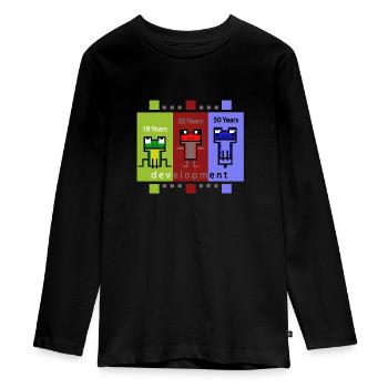 FrogDevelopment - Teenager Premium Organic Long Sleeve Shirt - black - Front - AI Model Kid Female (0cm)
