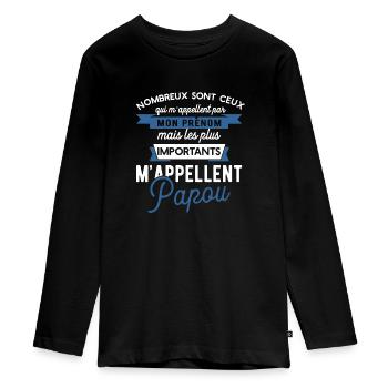 Les plus importants papou cadeau humour - T-shirt manches longues Premium Ado - noir - Devant - AI Model Kid Female (0cm)