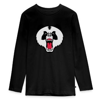 mad panda bear 3c - Teenager Premium Organic Long Sleeve Shirt - black - Front - AI Model Kid Female (0cm)