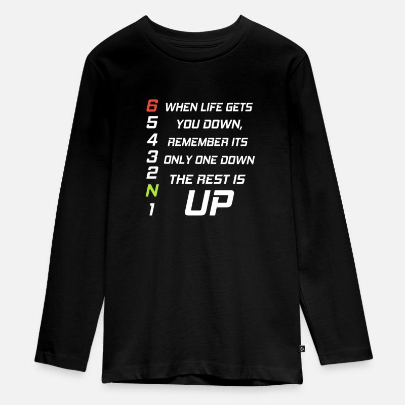 Moto - when life gets you down remember - T-shirt manches longues Premium Ado - noir
