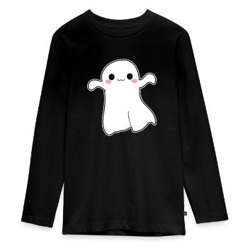 Gespenst - Teenager Premium Bio Langarmshirt - Schwarz - Vorne - AI Model Kid Female (0cm)