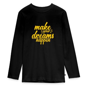 Réalisez vos rêves - T-shirt manches longues Premium Ado - noir - Devant - AI Model Kid Female (0cm)