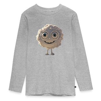 Fluffly Happy Cloud Avatar - Teenager Premium Organic Long Sleeve Shirt - heather grey - Front