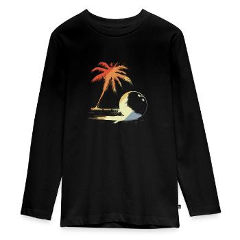Bowling Style Rétro - T-shirt manches longues Premium Ado - noir - Devant - AI Model Kid Female (0cm)