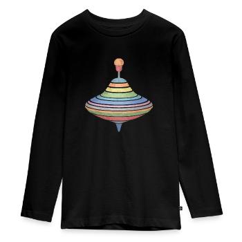Retour au début - T-shirt manches longues Premium Ado - noir - Devant - AI Model Kid Female (0cm)
