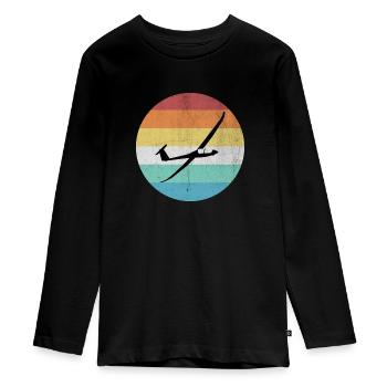 Gliding - Teenager Premium Organic Long Sleeve Shirt - black - Front - AI Model Kid Female (0cm)