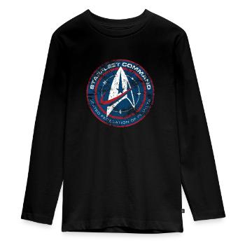 Star Trek Discovery Emblème Starfleet - T-shirt manches longues Premium Ado - noir - Devant - AI Model Kid Female (0cm)