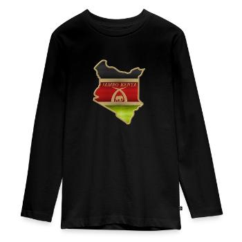 Drapeau du Kenya - T-shirt manches longues Premium Ado - noir - Devant - AI Model Kid Female (0cm)