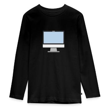 Computer - Teenager Premium Bio Langarmshirt - Schwarz - Vorne - AI Model Kid Female (0cm)