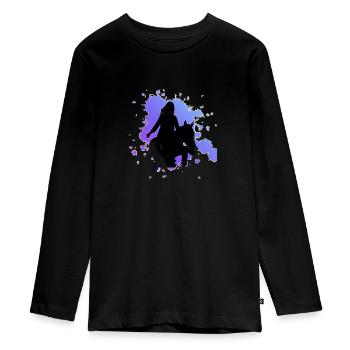 Pferd - Teenager Premium Bio Langarmshirt - Schwarz - Vorne - AI Model Kid Female (0cm)
