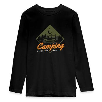 Camping Adventure 2021 - T-shirt manches longues Premium Ado - noir - Devant - AI Model Kid Female (0cm)