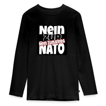 Frieden - Teenager Premium Bio Langarmshirt - Schwarz - Vorne - AI Model Kid Female (0cm)