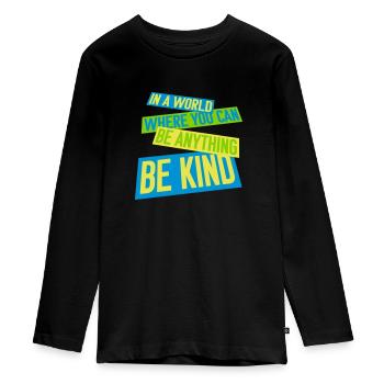 Vous pouvez être gentil - T-shirt manches longues Premium Ado - noir - Devant - AI Model Kid Female (0cm)