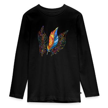 Pen - Teenager Premium Organic Long Sleeve Shirt - black - Front - AI Model Kid Female (0cm)