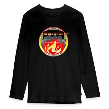 Maître de feu - T-shirt manches longues Premium Ado - noir - Devant - AI Model Kid Female (0cm)