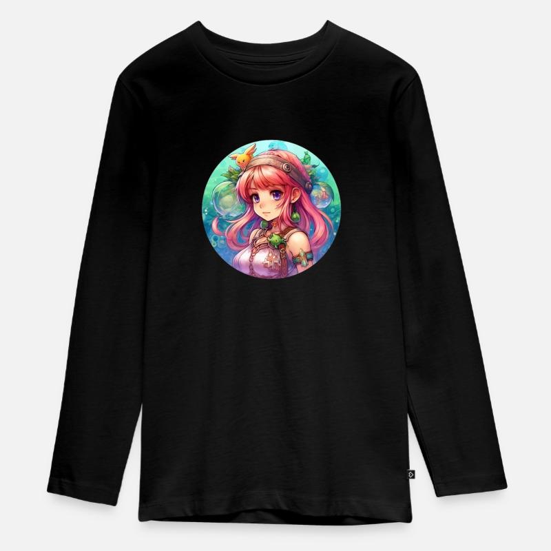Ein süßes Märchen braucht ein süßes Mädchen:) - Teenager Premium Bio Langarmshirt - Schwarz
