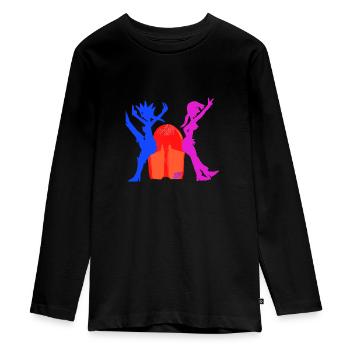 Lingua Linguae V2 00 - Teenager Premium Organic Long Sleeve Shirt - black - Front - AI Model Kid Female (0cm)
