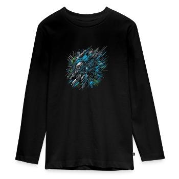 Neural Network Velocity - Teenager Premium Organic Long Sleeve Shirt - black - Front - AI Model Kid Female (0cm)