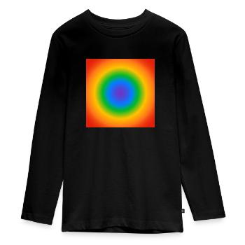 Rainbow Circle Gradient Colors Pride Merch - Teenager Premium Organic Long Sleeve Shirt - black - Front - AI Model Kid Female (0cm)