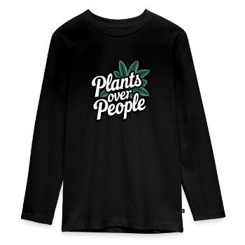 Les plantes plutôt que les gens - T-shirt manches longues Premium Ado - noir - Devant - AI Model Kid Female (0cm)