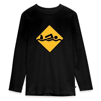 nager - T-shirt manches longues Premium Ado - noir - Devant - AI Model Kid Female (0cm)