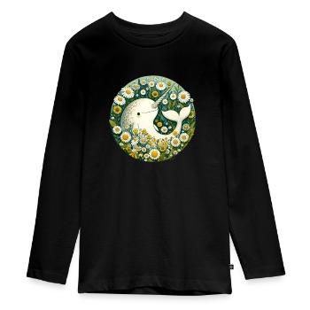 Narwal - Teenager Premium Bio Langarmshirt - Schwarz - Vorne - AI Model Kid Female (0cm)