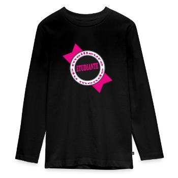 Meilleure ETUDIANTE - T-shirt manches longues Premium Ado - noir - Devant - AI Model Kid Female (0cm)