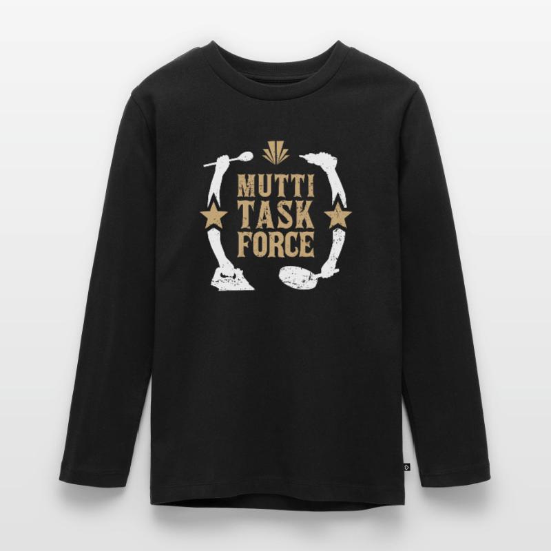 Mutter Multitasking Haushalt Mama Muttitasking Teenager Premium Bio Langarmshirt