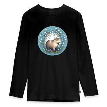 Capybara - Teenager Premium Bio Langarmshirt - Schwarz - Vorne - AI Model Kid Female (0cm)