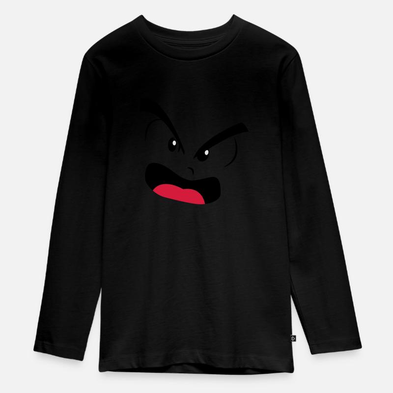wütend - Teenager Premium Bio Langarmshirt - Schwarz
