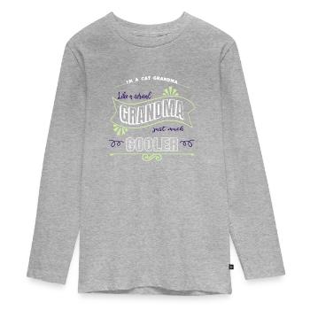 anniversaire citation anniversaire cadeau idée chaton - T-shirt manches longues Premium Ado - gris chiné - Devant