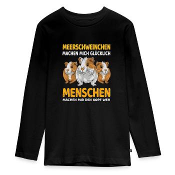 Meerschweinchen Spruch für einen Meerschweinchen - Teenager Premium Bio Langarmshirt - Schwarz - Vorne - AI Model Kid Female (0cm)