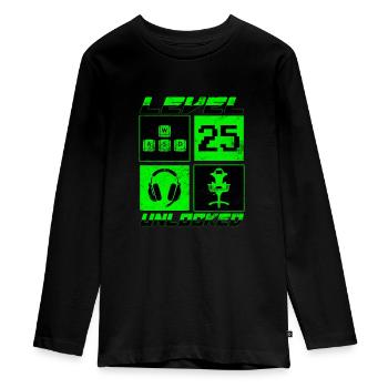 25. Geburtstag Level 25 unlocked - Teenager Premium Bio Langarmshirt - Schwarz - Vorne - AI Model Kid Female (0cm)