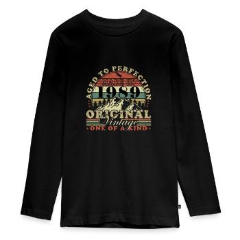 Made in 1989 - Teenager Premium Organic Long Sleeve Shirt - black - Front - AI Model Kid Female (0cm)