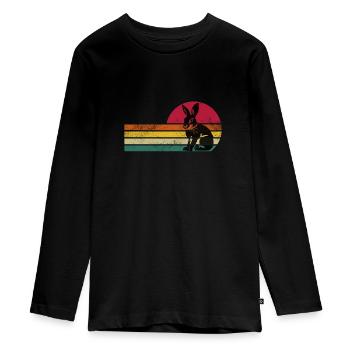 Kaninchen Hase - Teenager Premium Bio Langarmshirt - Schwarz - Vorne - AI Model Kid Female (0cm)