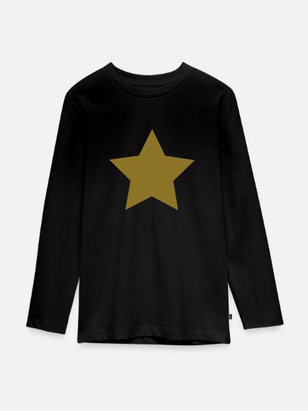 Stern / Star / Sternchen - Teenager Premium Bio Langarmshirt - Schwarz