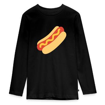 HOT-DOG - T-shirt manches longues Premium Ado - noir - Devant - AI Model Kid Female (0cm)