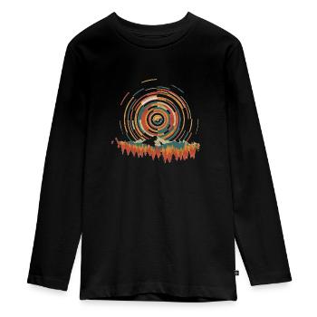 Die Geometrie des Sonnenaufgangs - Teenager Premium Bio Langarmshirt - Schwarz - Vorne - AI Model Kid Female (0cm)