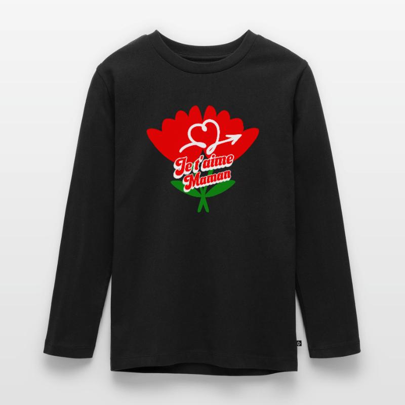 Ich liebe dich Mama Muttertag Teenager Premium Bio Langarmshirt