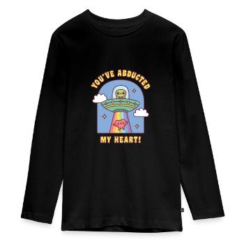 Drôle d’OVNI extraterrestre Vous avez enlevé mon cœur - T-shirt manches longues Premium Ado - noir - Devant - AI Model Kid Female (0cm)