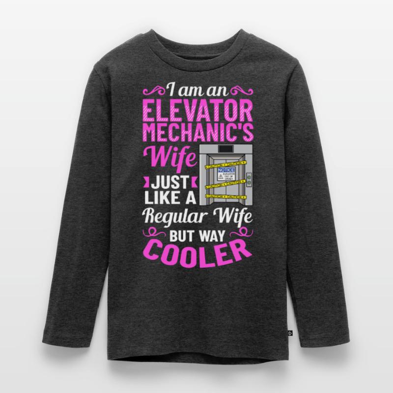 Elevator Elevator System Technician Woman Elevator Elevator Teenager Premium Organic Long Sleeve Shirt