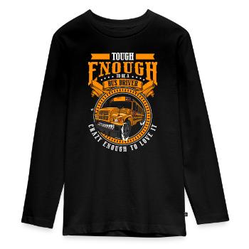 Bus Beruf Reisebus - Teenager Premium Bio Langarmshirt - Schwarz - Vorne - AI Model Kid Female (0cm)