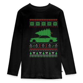 Christmas Ugly Sweater - Teenager Premium Organic Long Sleeve Shirt - black - Front - AI Model Kid Female (0cm)
