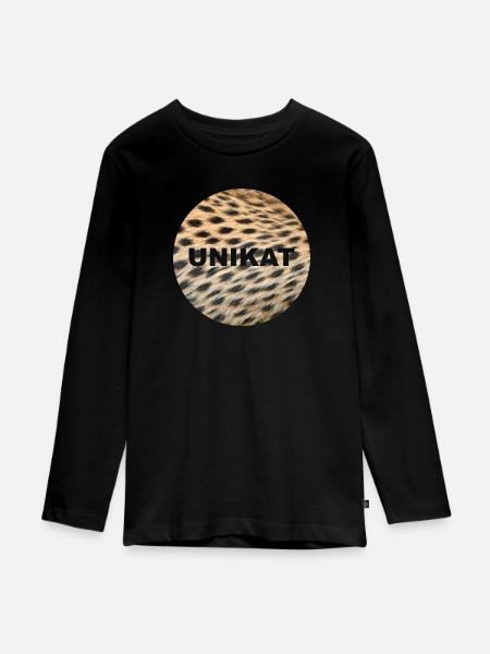 UNIKAT - Teenager Premium Bio Langarmshirt - Schwarz