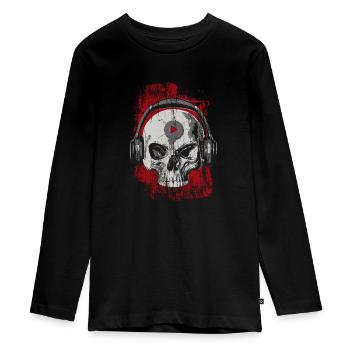 Feel the beat - Teenager Premium Organic Long Sleeve Shirt - black - Front - AI Model Kid Female (0cm)