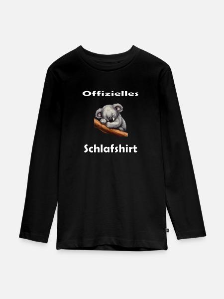Offizielles Schlafshirt Koala - Teenager Premium Bio Langarmshirt - Schwarz