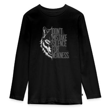 Wisdom - Teenager Premium Organic Long Sleeve Shirt - black - Front - AI Model Kid Female (0cm)