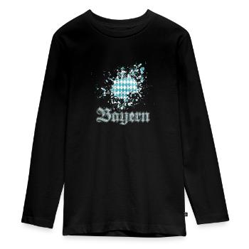 Bayern - Teenager Premium Bio Langarmshirt - Schwarz - Vorne - AI Model Kid Female (0cm)